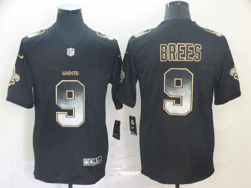 Men's New Orleans Saints Drew Brees #9 Black Jersey